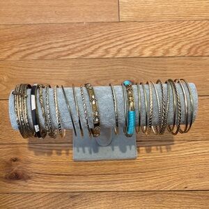 Gold and Turquoise Bangle Bracelet Set